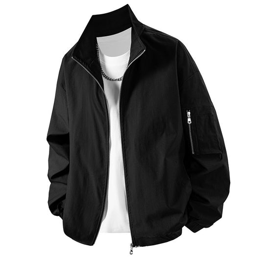 Mens Loose-fitting American Workwear Jacket For Spring And Fall