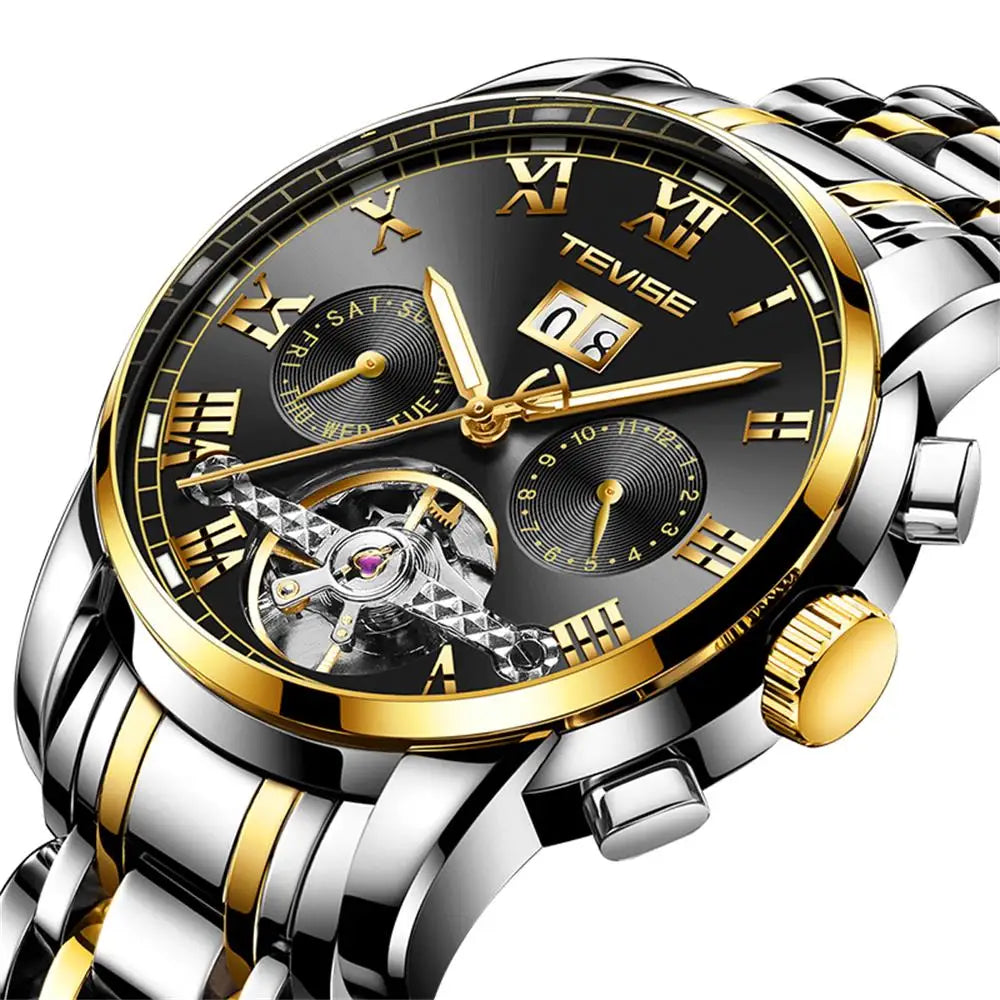 TEVISE Mechanical Watch for Man Top Brand Luxury Watch Stainles Steel Business Waterproof  Luminous Wristwatch