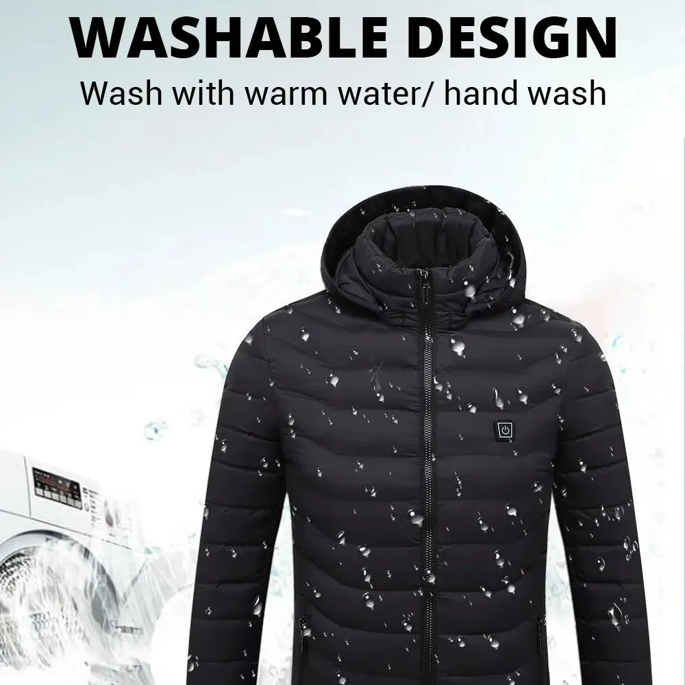 21 Areast Heated Jacket Men Warm Vest USB Self Heating Jacket Women Heated Coat Ski Camping Hiking Winter Cotton Clothes Washed
