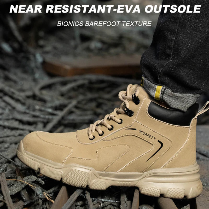 Men Steel Toe Safety Work Boots Indestructible Construction Safety Boots Puncture Proof Male Work Shoes Protective Footwear