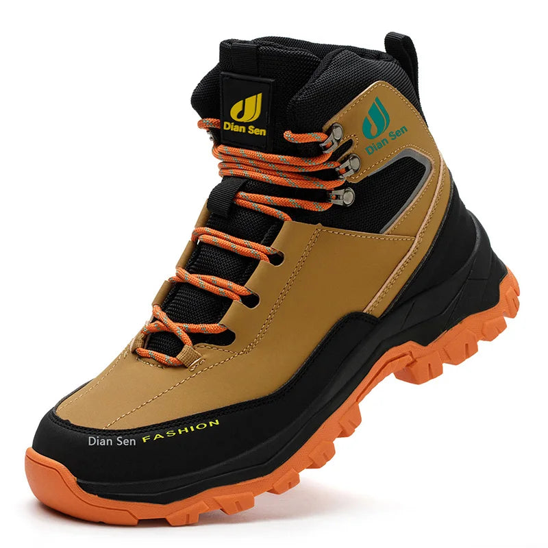 Mens Safety Shoes With Steel Toe Waterproof Boots Puncture Proof Anti-smash Mens Outdoor Work Sneakers Construction Work Shoes