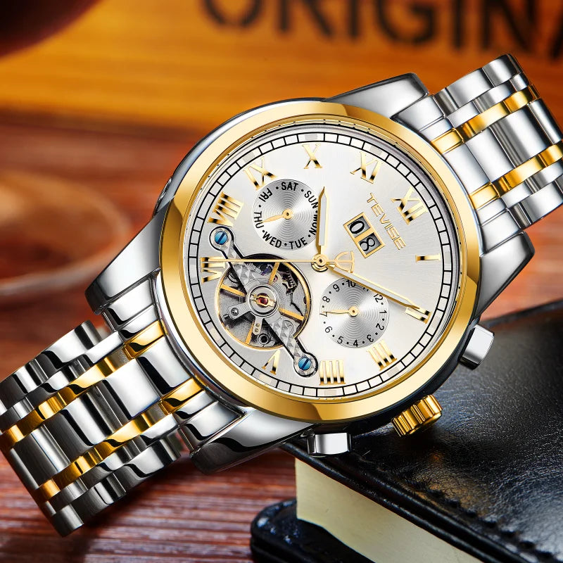 TEVISE Mechanical Watch for Man Top Brand Luxury Watch Stainles Steel Business Waterproof  Luminous Wristwatch