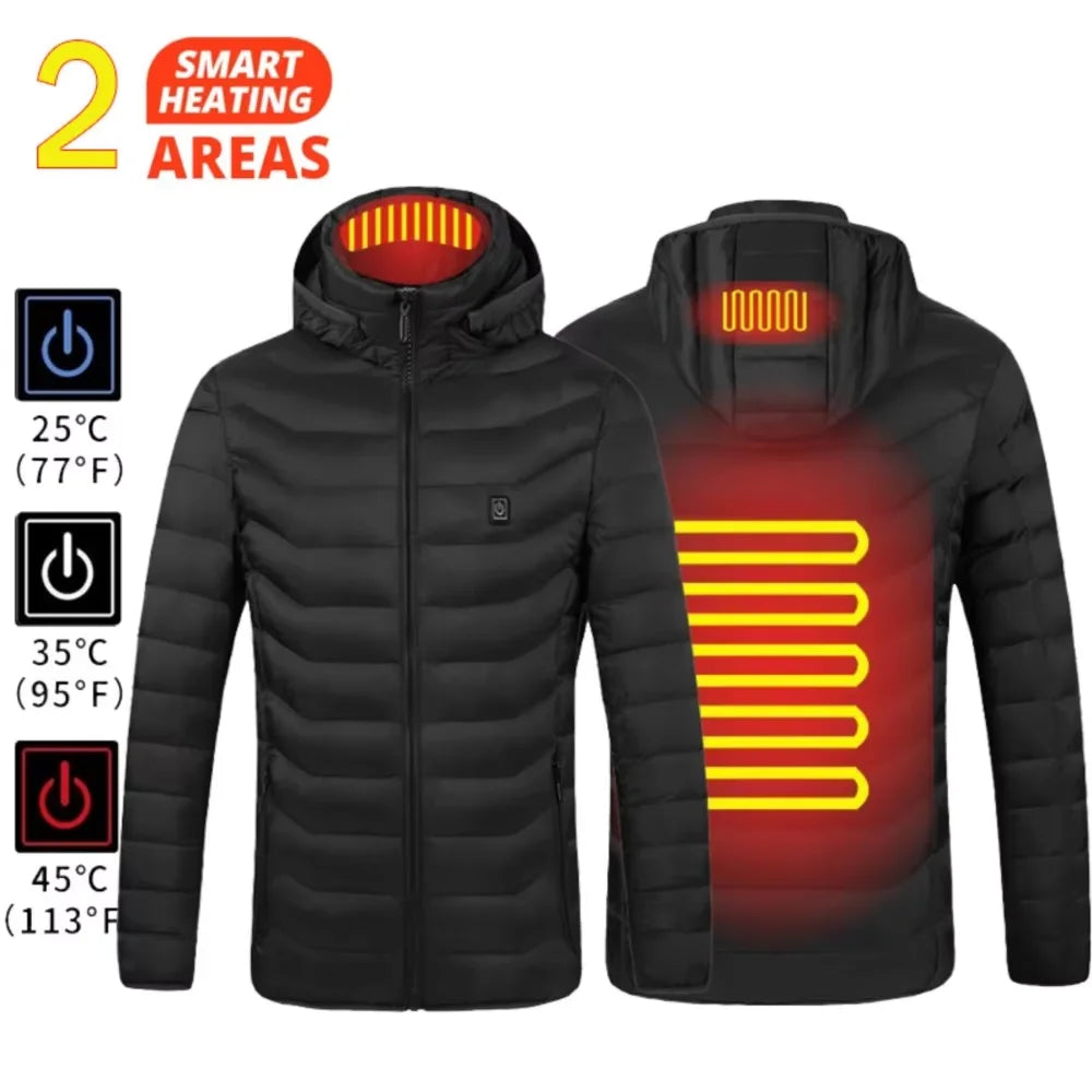 21 Areast Heated Jacket Men Warm Vest USB Self Heating Jacket Women Heated Coat Ski Camping Hiking Winter Cotton Clothes Washed