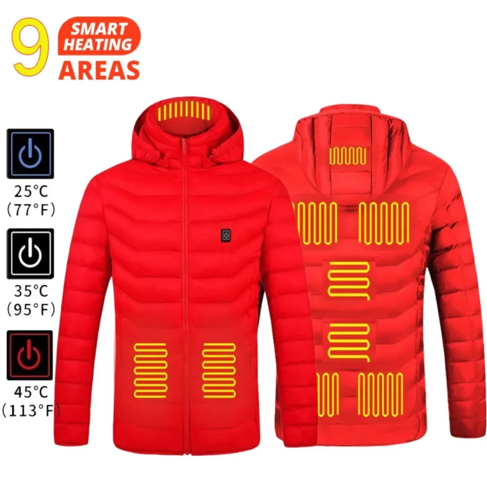 21 Areast Heated Jacket Men Warm Vest USB Self Heating Jacket Women Heated Coat Ski Camping Hiking Winter Cotton Clothes Washed